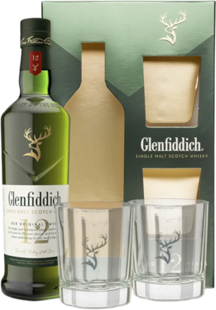 Glenfiddich Whisky Glenfiddich 12YO 0,7l 40% se skleničkami + Dárkové balení