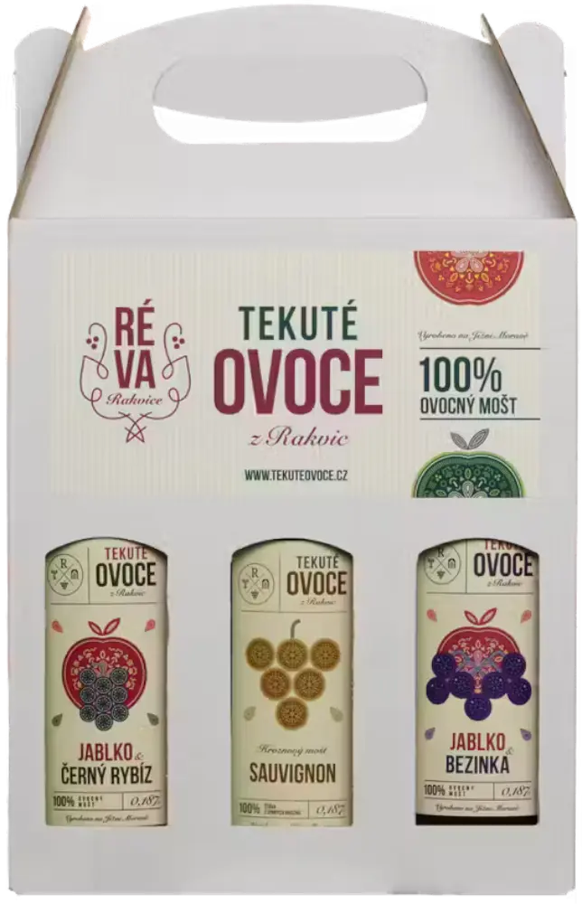 Réva Rakvice Réva Rakvice Set Moštů Tekuté Ovoce 3x0,187l + Dárkové balení