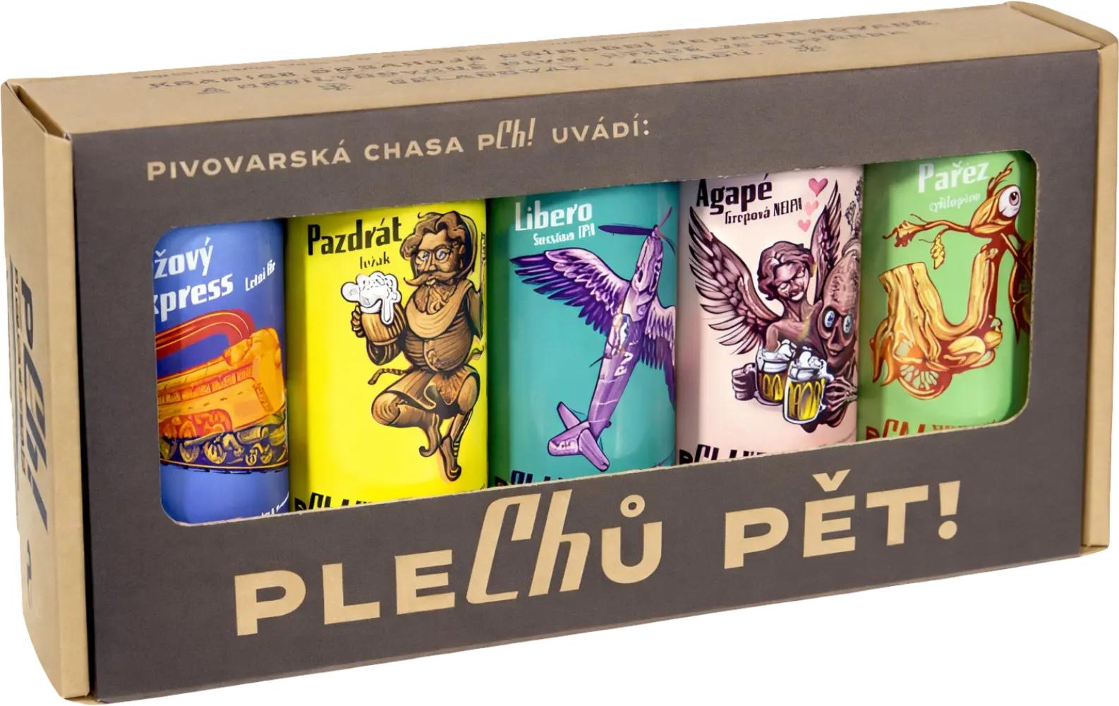 Pivovar Chříč Set Pivovar Chříč - Plechů pět 5x0,5l + dárkové balení