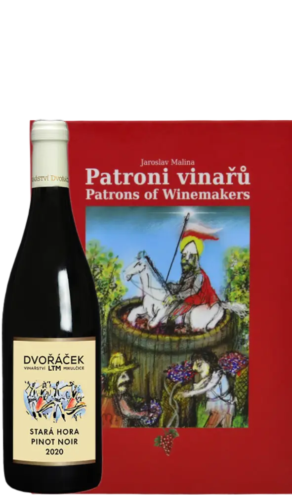 Vinařství Dvořáček Set Dvořáček Pinot Noir Výběr z hroznů 2020 + Kniha Patroni vinařů