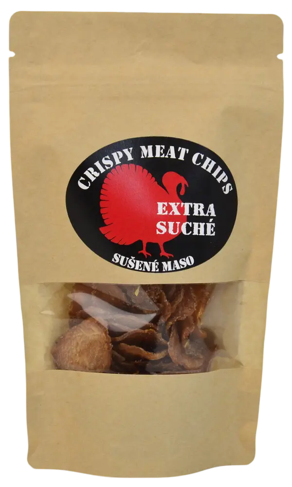 Crispy meat chips Sušené maso krůtí Original Crispy Meat Chips - extra suché 25g