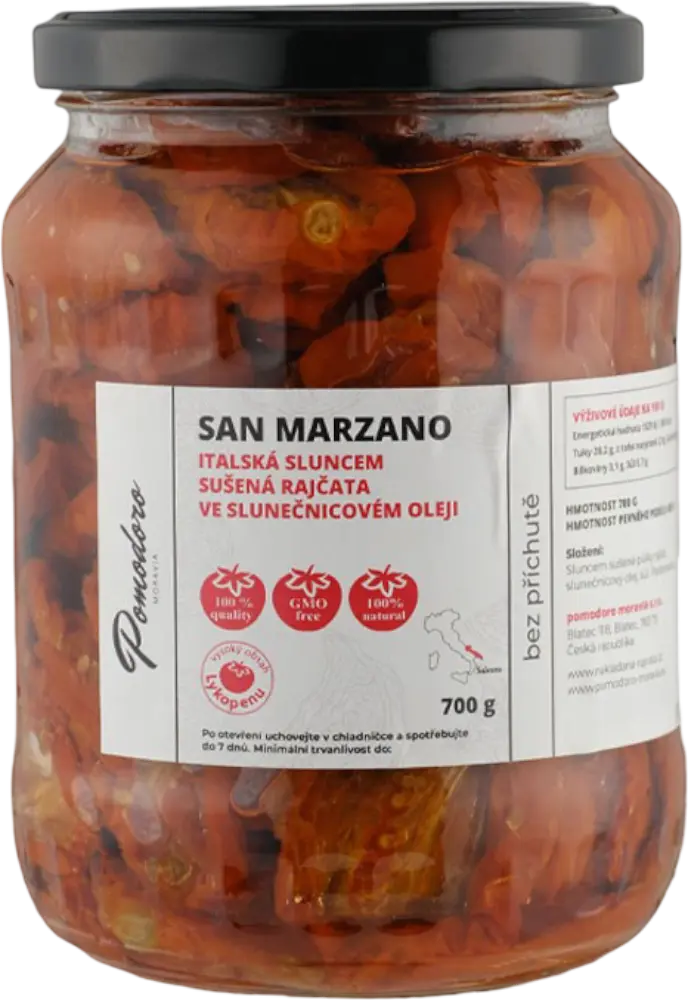 Pomodoro moravia Sušená rajčata bez příchutě Pomodoro moravia 700g