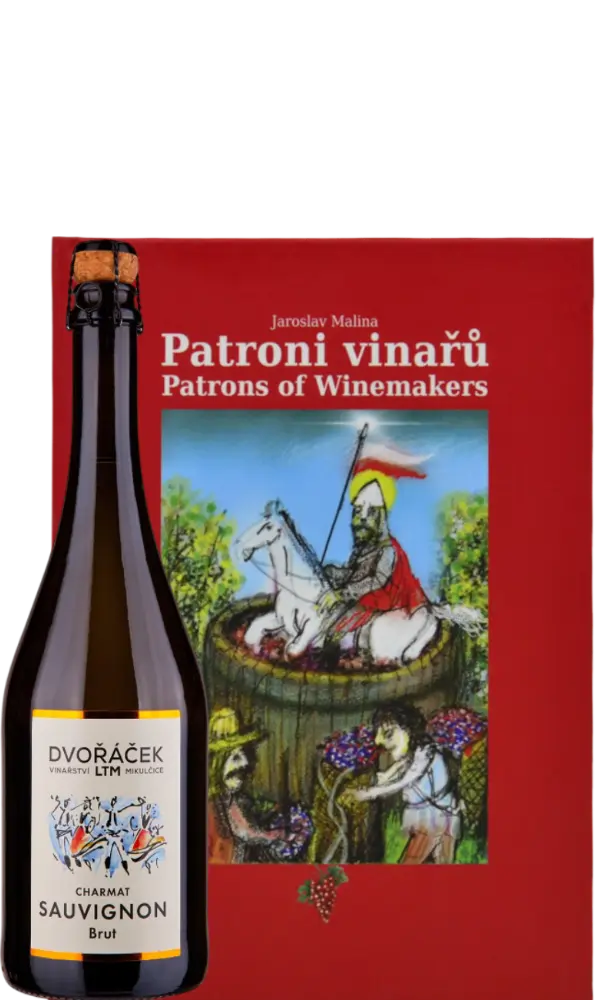 Vinařství Dvořáček Set Dvořáček Sauvignon CHARMAT brut + Kniha Patroni vinařů