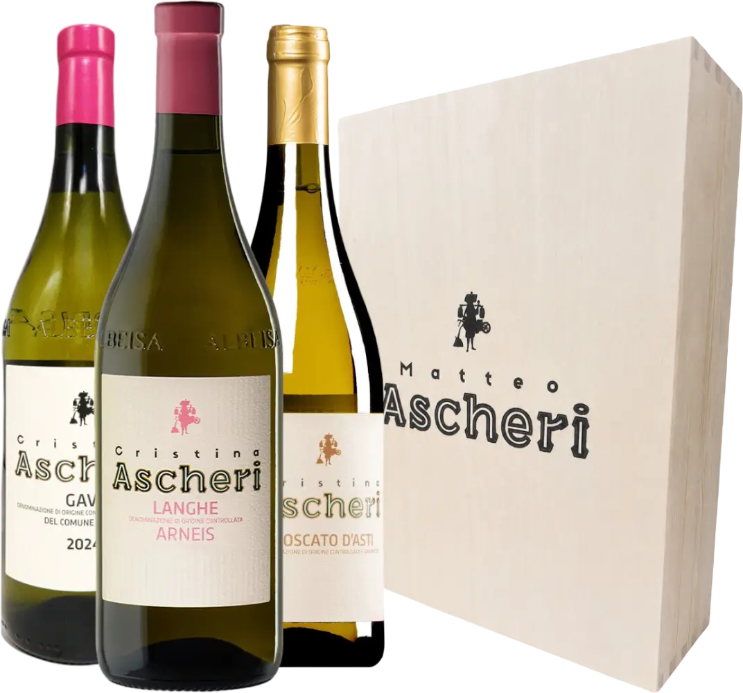 Ascheri Set Ascheri Barbera, Moscato a Gavi + Dárkové balení