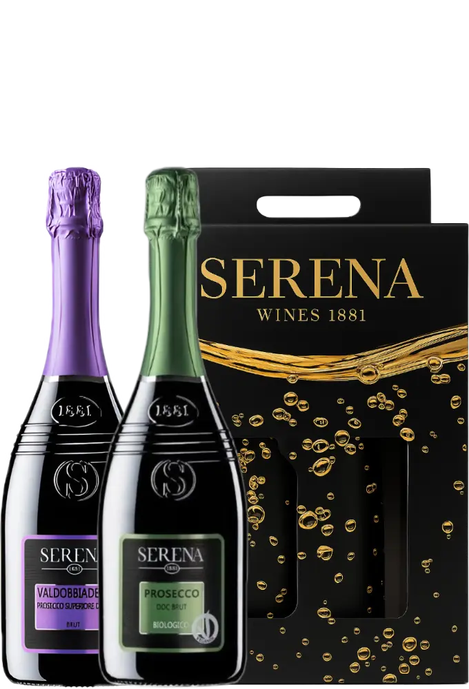 Serena Wines 1881 Set Serena DOC Brut Biologico a DOCG Brut + Dárkové Balení