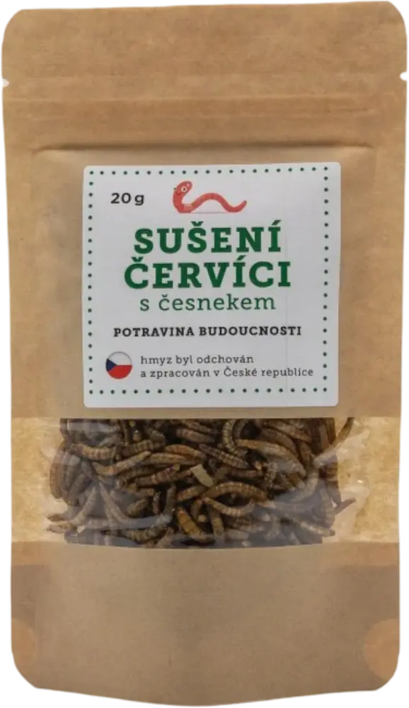 Ježkův statek Sušení červíci s česnekem Ježkův statek 20g