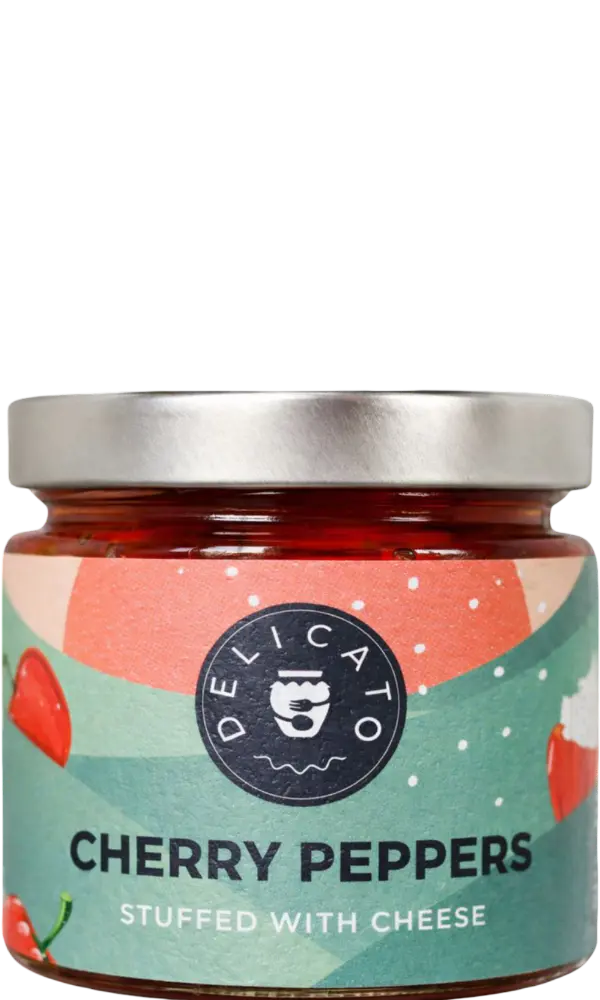 Ekskluziv DOO Třešňové papričky plněné jemným sýrem Delicatofood 190g