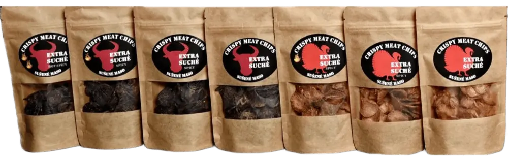 Crispy meat chips Sušené maso - sedm druhů sušeného masa 7x25g