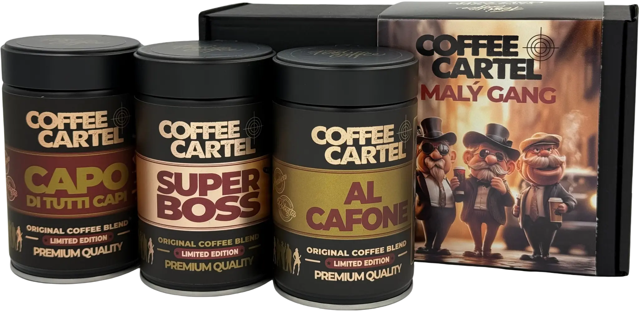 Fixi Coffee Káva Fixi Coffee Mafia Malý gang – degustační sada kávy 3 x 150g