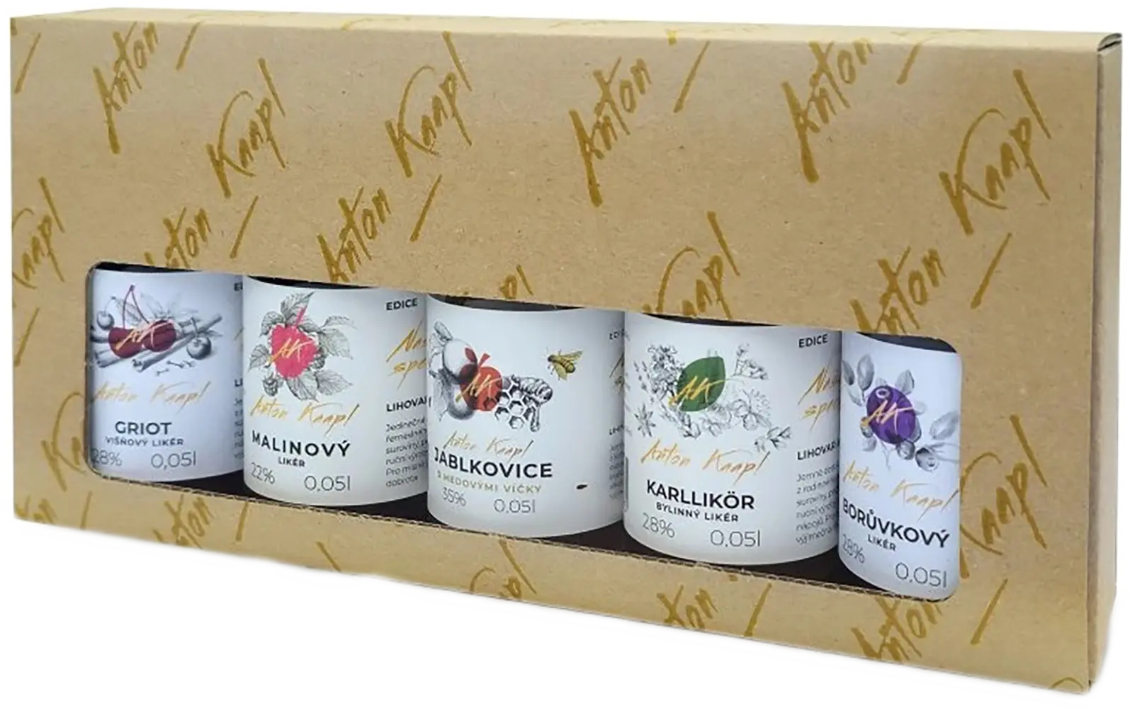 Anton Kaapl Set Likérů Anton Kaapl Přírodní dárkové balení 5 x 0,05l