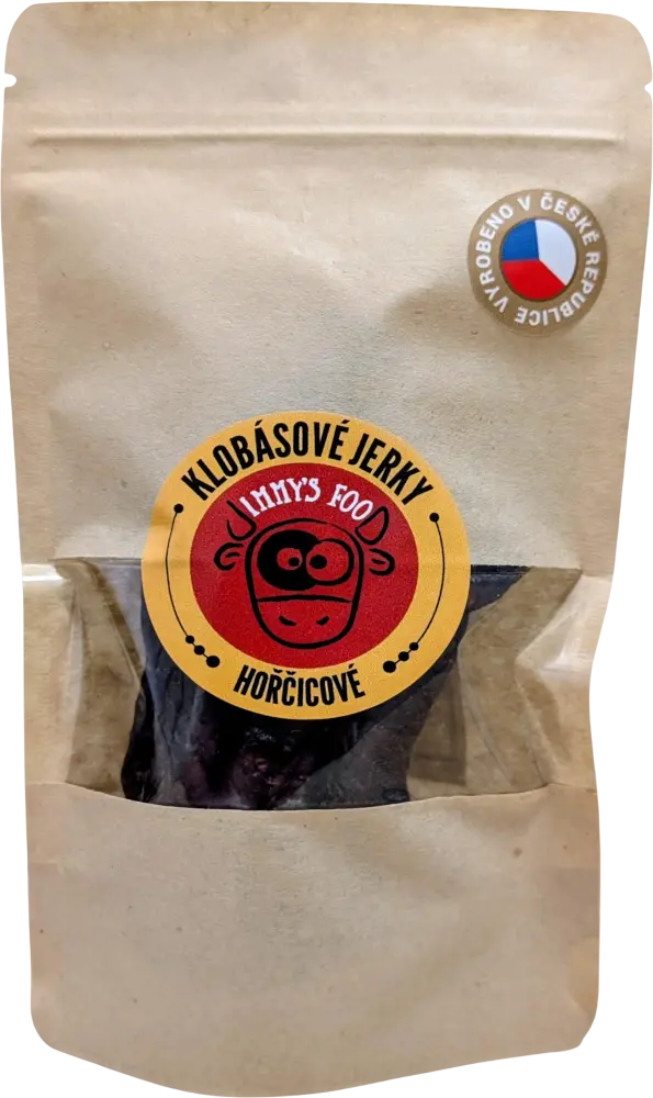Jironi Food s.r.o. Jerky Klobása Hořčice Jimmy's Food 60g