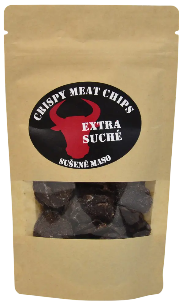 Crispy meat chips Sušené maso hovězí Original Crispy Meat Chips - extra suché 25g