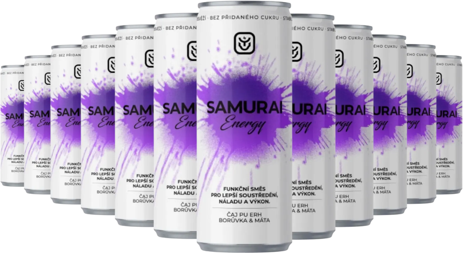 Drink Samurai Set energetický nápoj Samurai PuErh &amp; Borůvka 12x0,33l