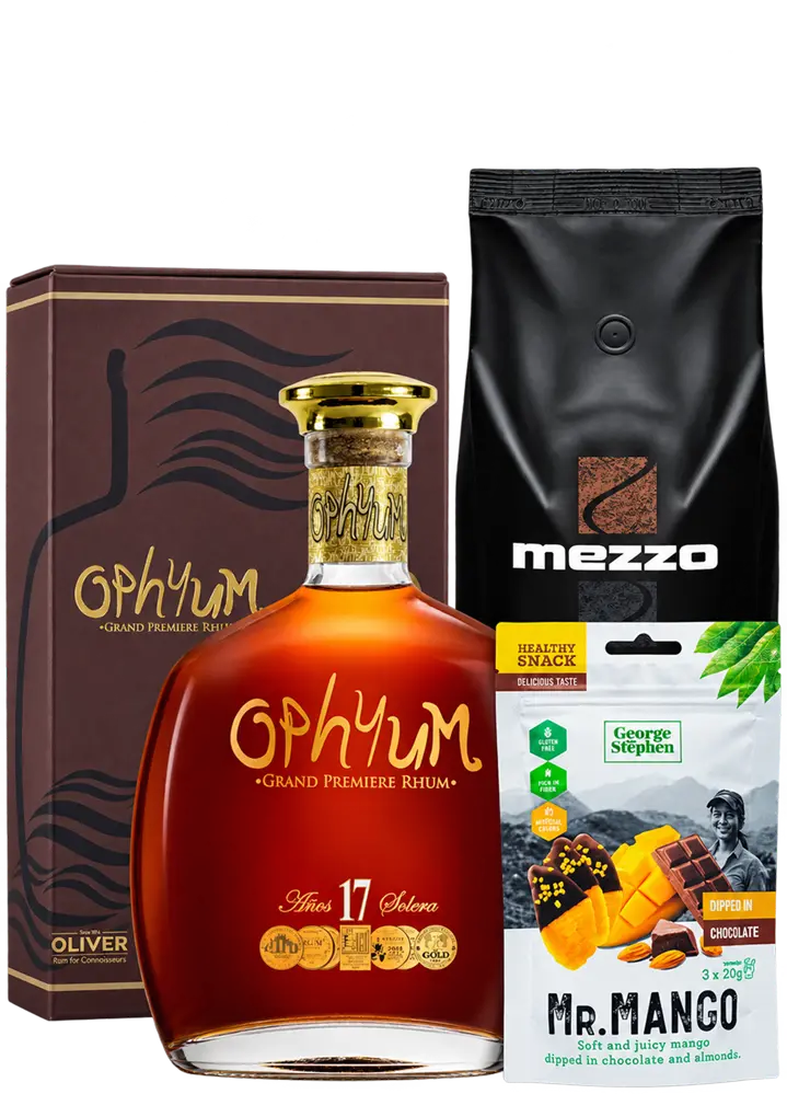 různí Set Ophyum 17 rum, káva a mango v čokoládě