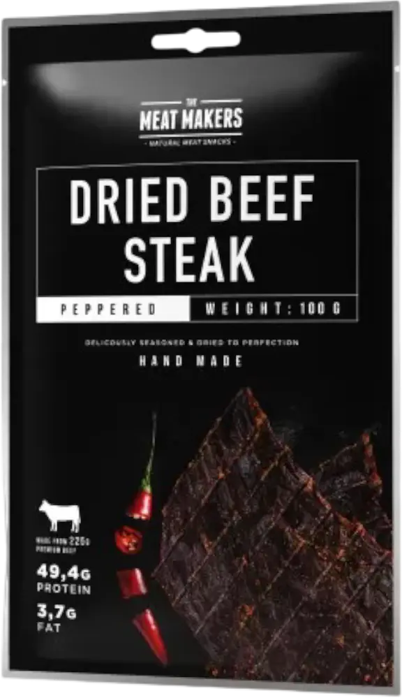 Meat Makers Jerky Meat Makers Beef Steak Peppered 100g