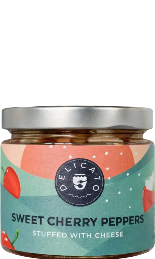 Ekskluziv DOO Sladké třešňové papričky s krémovým sýrem Delicatofood 190g
