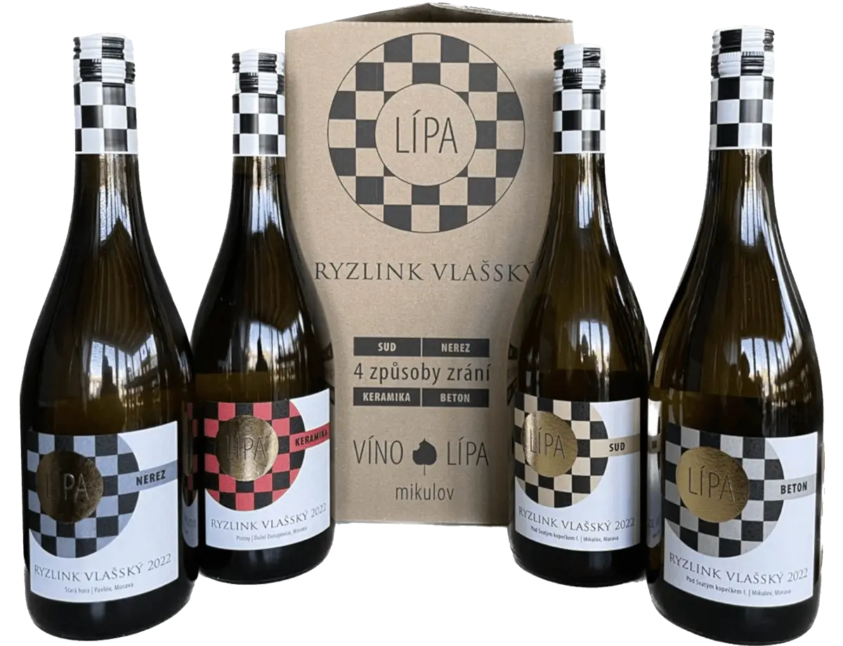 Víno Lípa Set Víno Lípa Ryzlink vlašský - 4 vína se 4 způsoby zrání