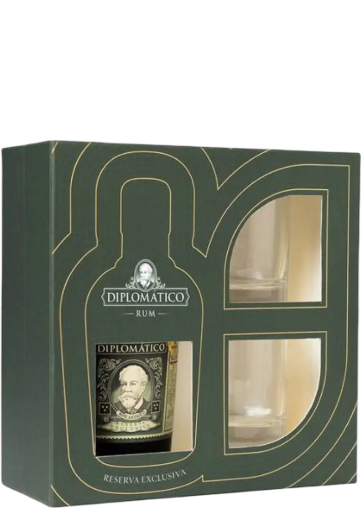 Diplomatico Rum Ron Diplomatico Exclusive Reserva 12YO 0,7l 40% se skleničkami + Dárkové Balení
