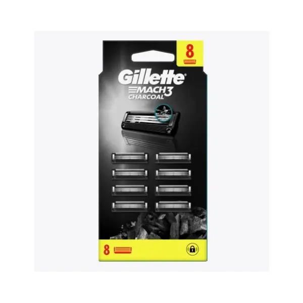 Gillette Náhradní holicí hlavice Gillette Mach3 Charcoal 8 ks