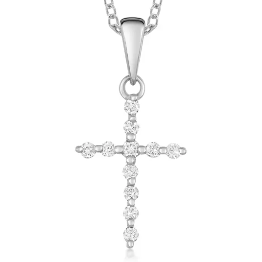 SOFIA DIAMONDS zlatý přívěsek křížek 0,05 ct.  přívěšek CK47-00029-1255