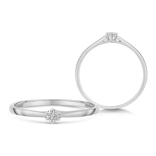 SOFIA DIAMONDS zlatý zásnubní prsten s diamantem 0,08 ct H/I1 prsten UDRG47928W-H-I1