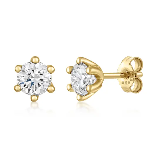 SOFIA DIAMONDS zlaté náušnice s laboratorními diamanty 0,5 ct DE/VS+  náušnice LABGER21527YG