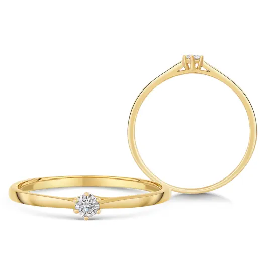 SOFIA DIAMONDS zlatý zásnubní prsten s diamantem 0,08 ct H/I1 prsten UDRG47928Y-H-I1