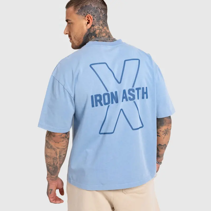 Pánské tričko Iron Aesthetics X Washed, modré