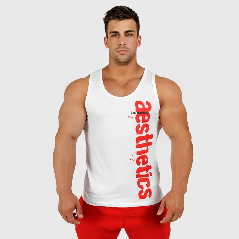 Pánské fitness tílko Iron Aesthetics Cross, bílé