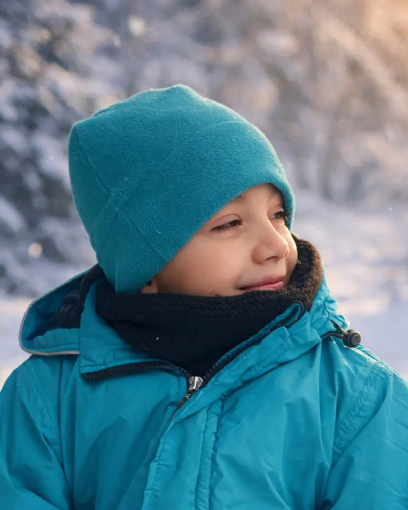 Jožánek Dětská zimní čepice, fleece – tyrkysová