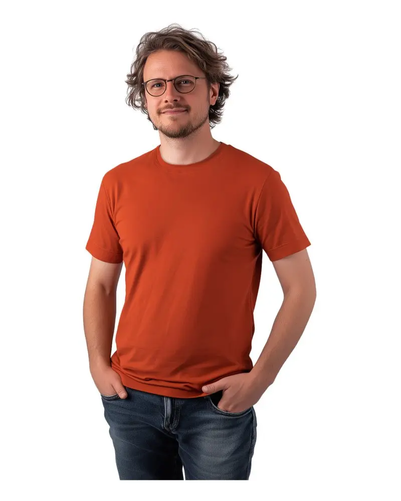 Jožánek Pánské tričko Marek, krátký rukáv – skořicové