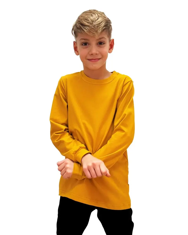 Jožánek Dětské tričko, dlouhý rukáv – hořčicové