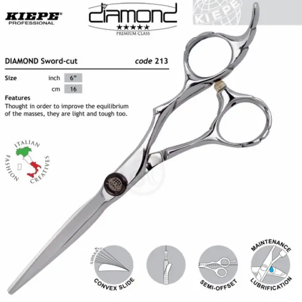 Kiepe THREE STARS Diamond Series 213 - profesionální kadeřnické nůžky VÝPRODEJ: 213/6 "