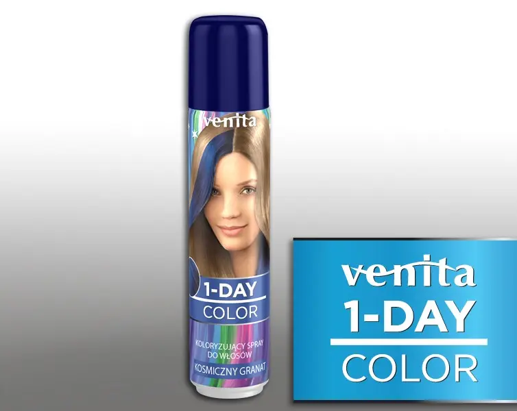 Barevný sprej na vlasy Venita 1-Day Color Navy Blue - 50 ml, námořnicky modrá (CNB05)