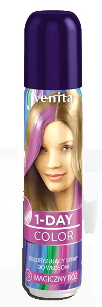 Barevný sprej na vlasy Venita 1-Day Color Magic Pink - 50 ml, kouzelně růžová (CMP13)