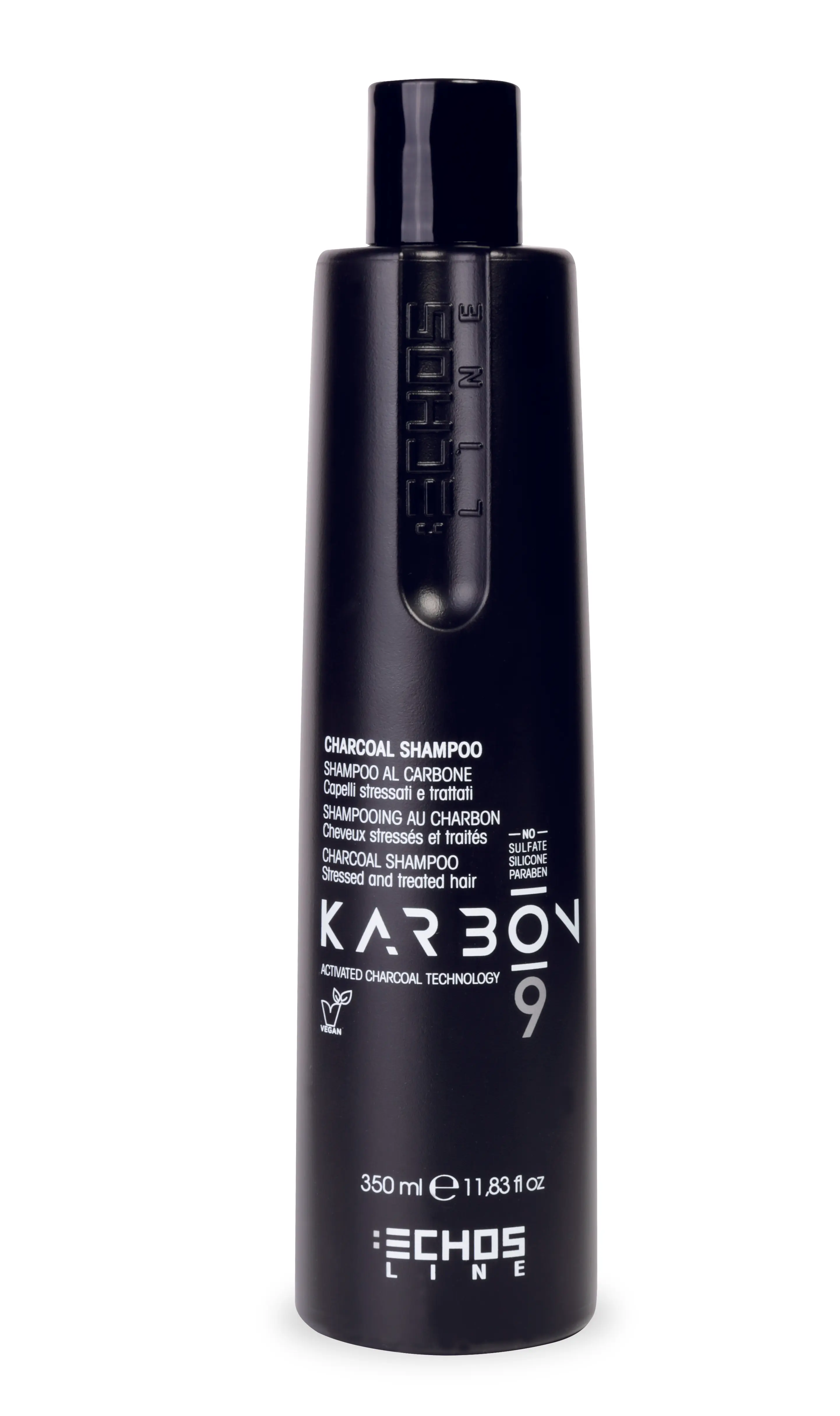 Echosline Karbon 9 Shampoo - šampon s aktivním uhlím pro poškozené a chemicky ošetřené vlasy 350 ml