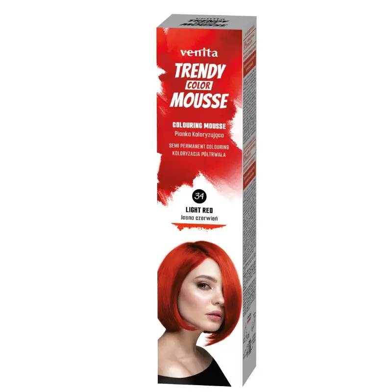 Venita trendy - barevné pěnové tužidlo na vlasy 34 světlečervený odstín