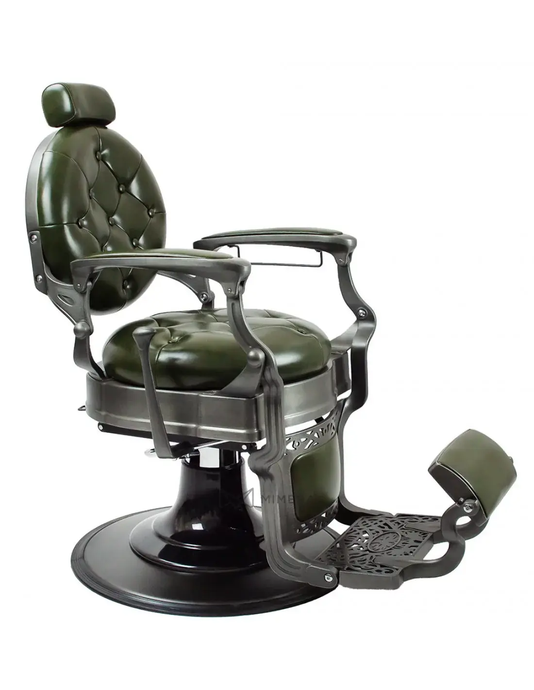 Retro barber křeslo MONET - lesklá zelená