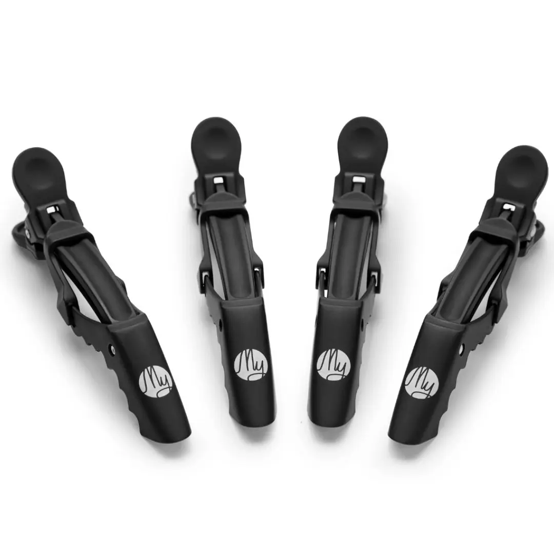 My Professional JAW CLIPS Double Hinge - pevné klipsy s dvojitým kloubem, 4ks/bal 8680 - RAVEN BLACK - černé