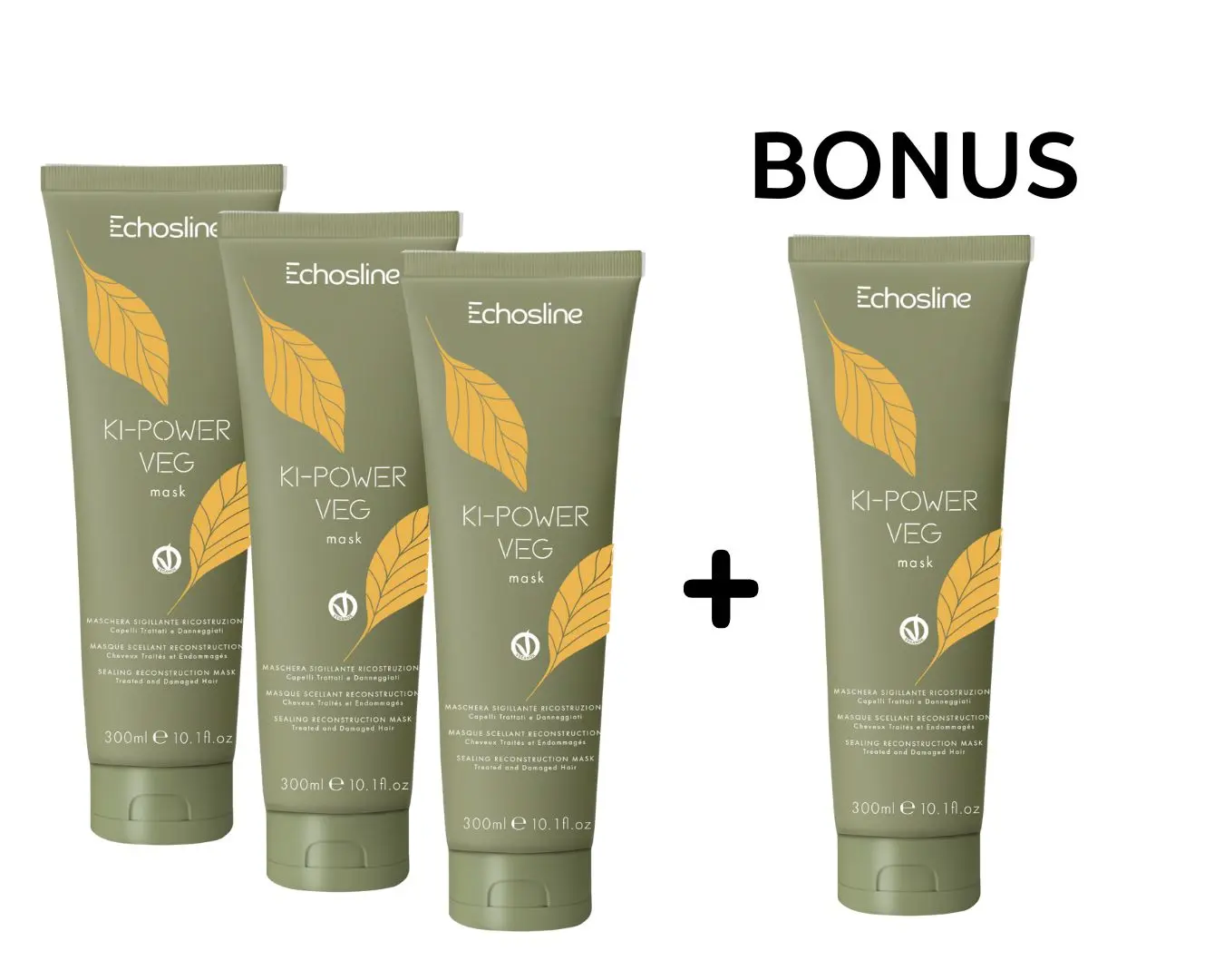 AKCE: 3+1 Echosline Ki-Power VEG Mask - obnovující maska na vlasy, 300 ml