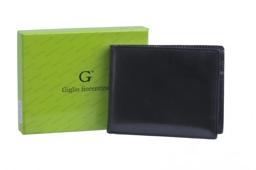 Giglio leather Pánská peněženka GF-011 černá zipová kapsa na mince