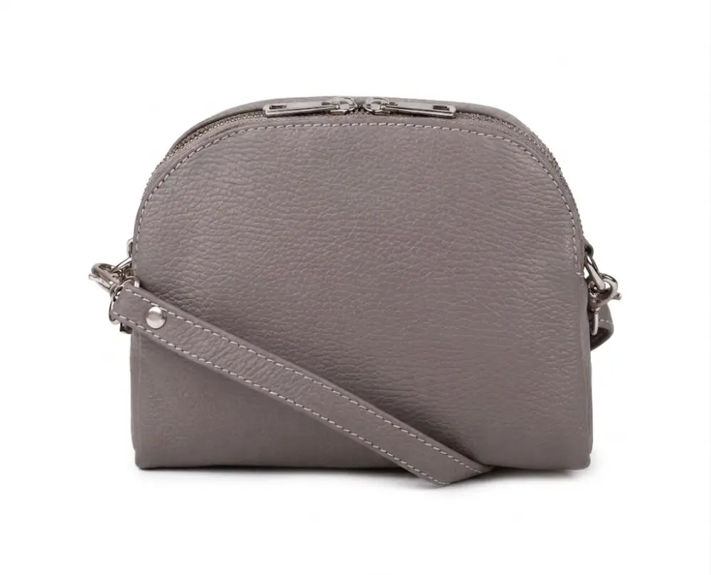 MaxFly, Malá kožená crossbody kabelka 5684 hnědá taupe