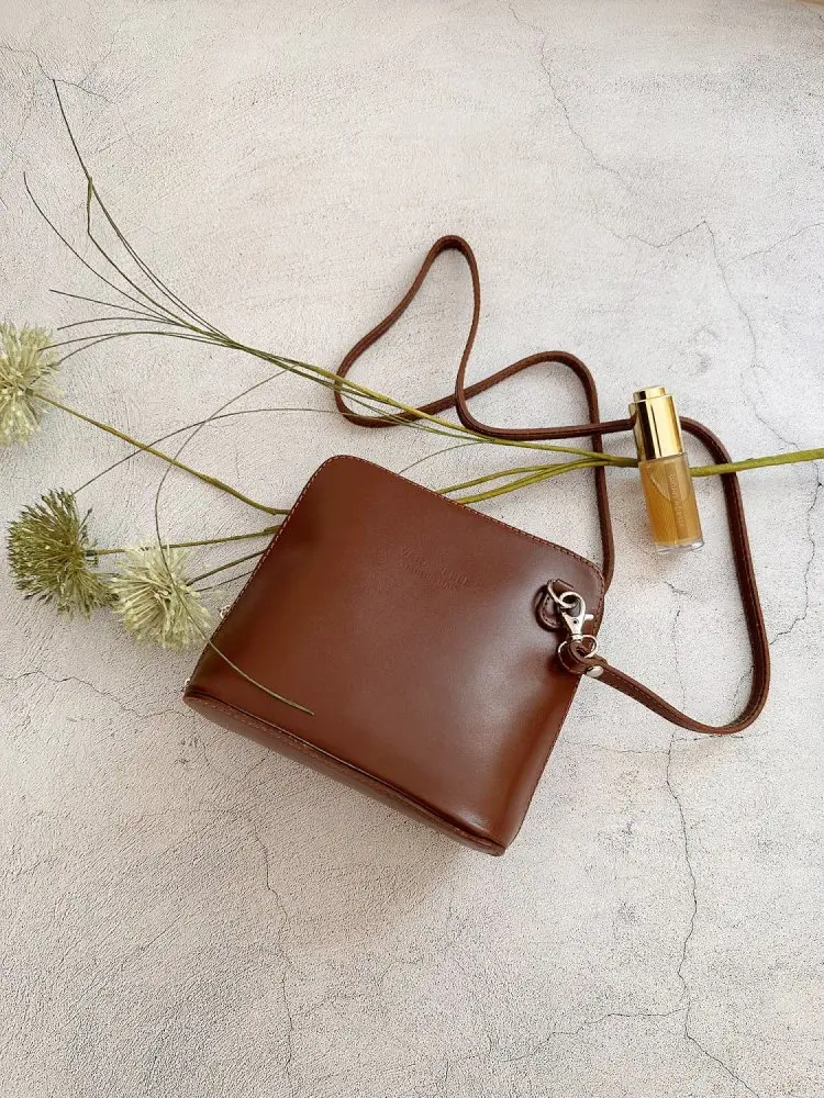 Giglio leather malá dámská kožená kabelka 133 hnědá