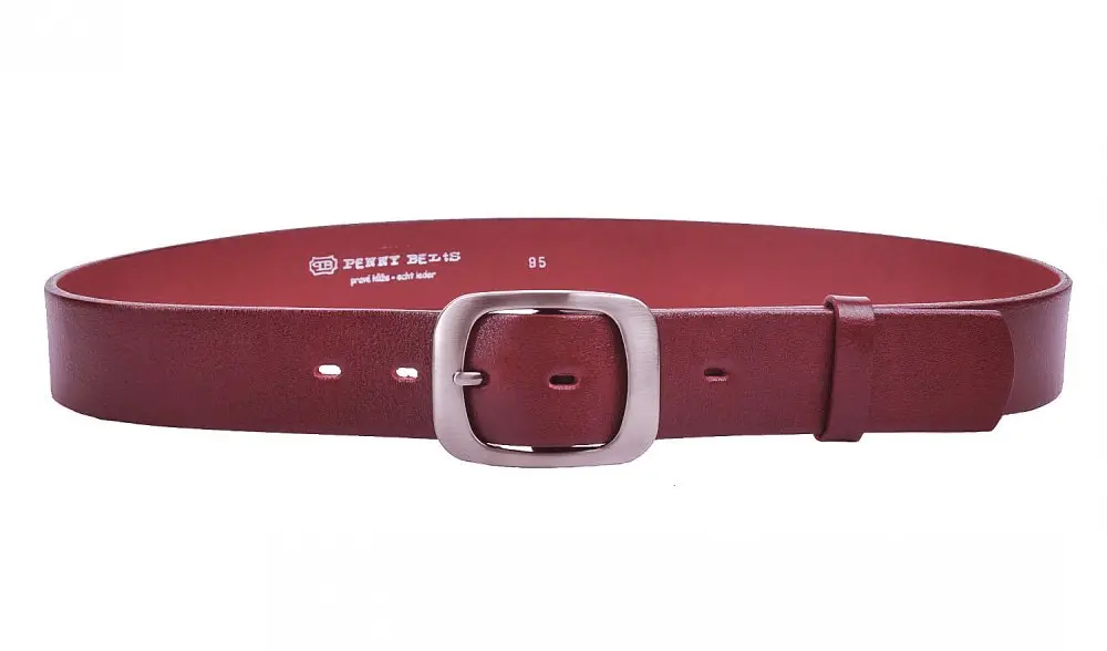 Dámský kožený pásek Penny Belts 9995 bordó 105 cm