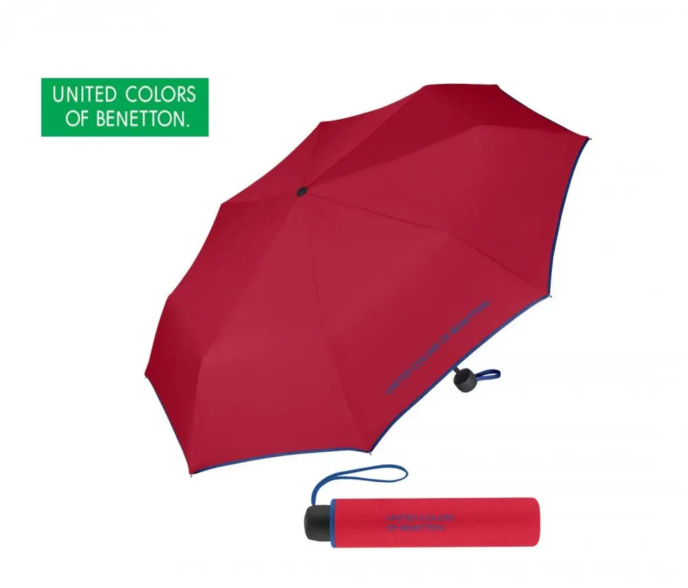 Benetton deštník skládací Super Mini red 56203 červený