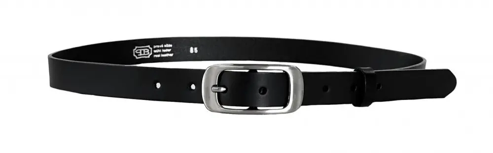 Penny Belts Dámský úzký kožený pásek 173-63 černý