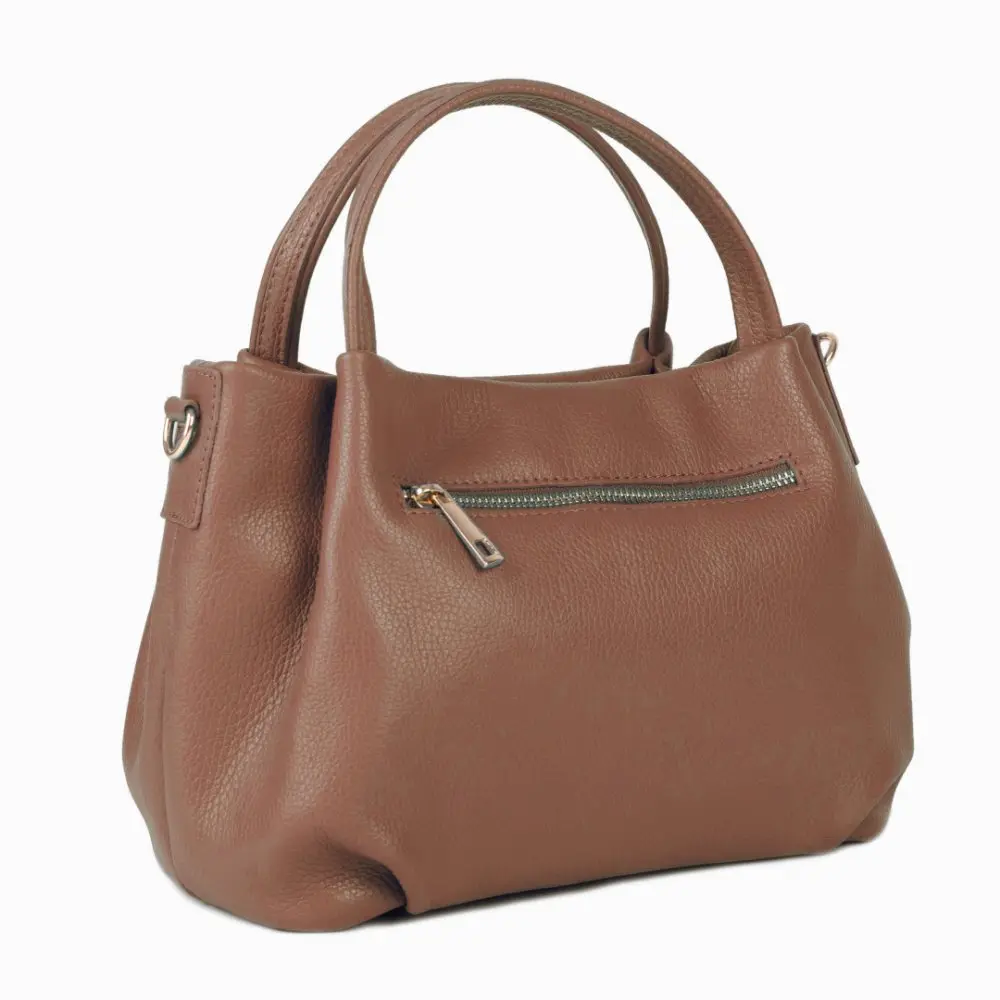 MaxFly Dámská kožená kabelka 5721 cognac