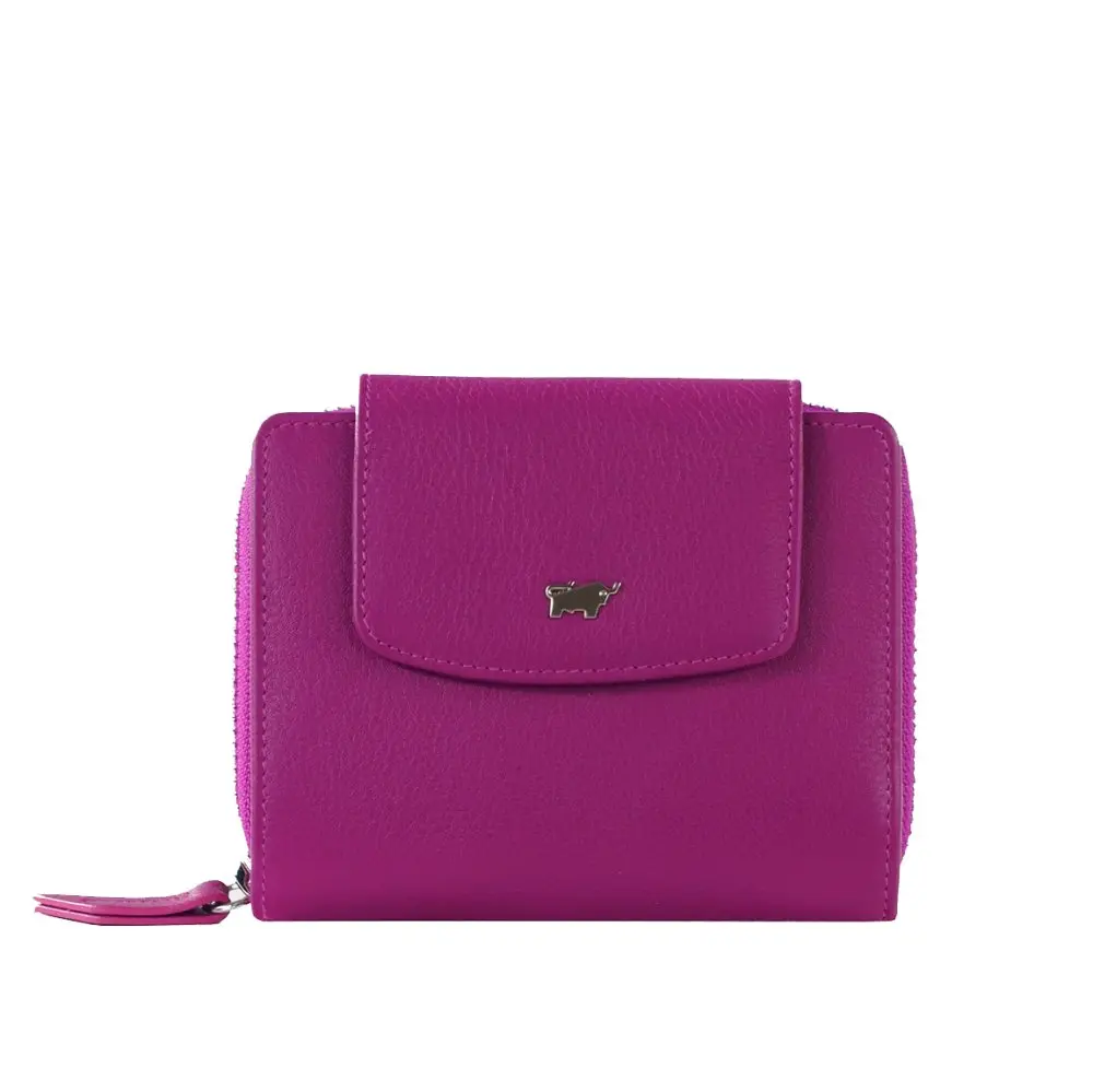 Braun Büffel Dámská peněženka z hladké kůže s RFID ochranou – střední velikost 41353-294-084 Purple Plum