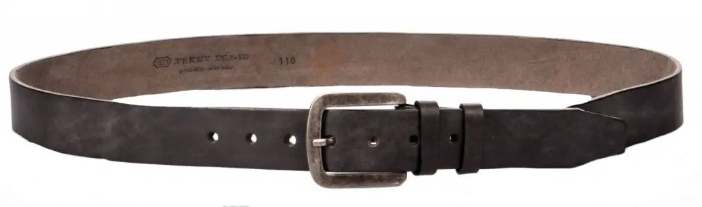 Pánský kožený pásek 517-65 šedo černý 110 cm