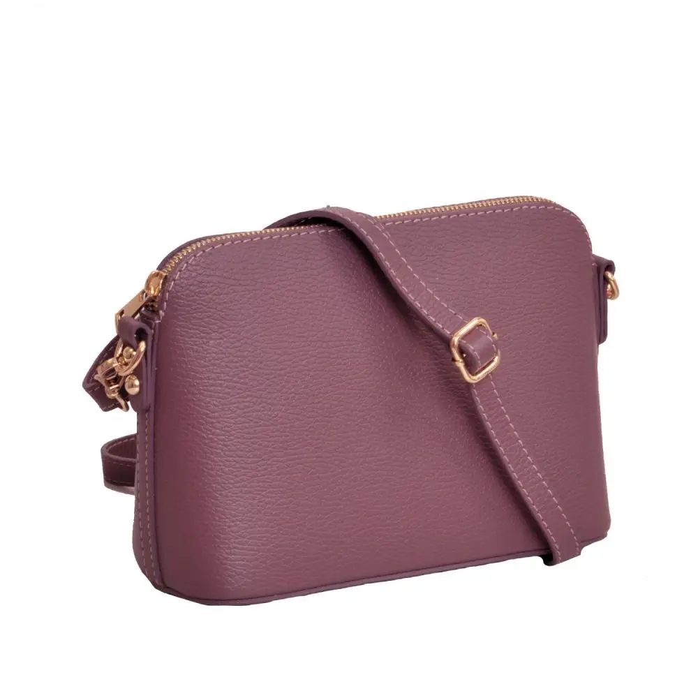 MaxFly dámská kožená kabelka crossbody 5232 fialová